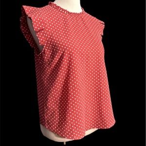 Monteau top pink polka dot